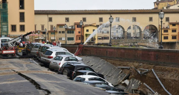 Italie: 200 mètres de quai s’écroulent près du Ponte Vecchio à Florence