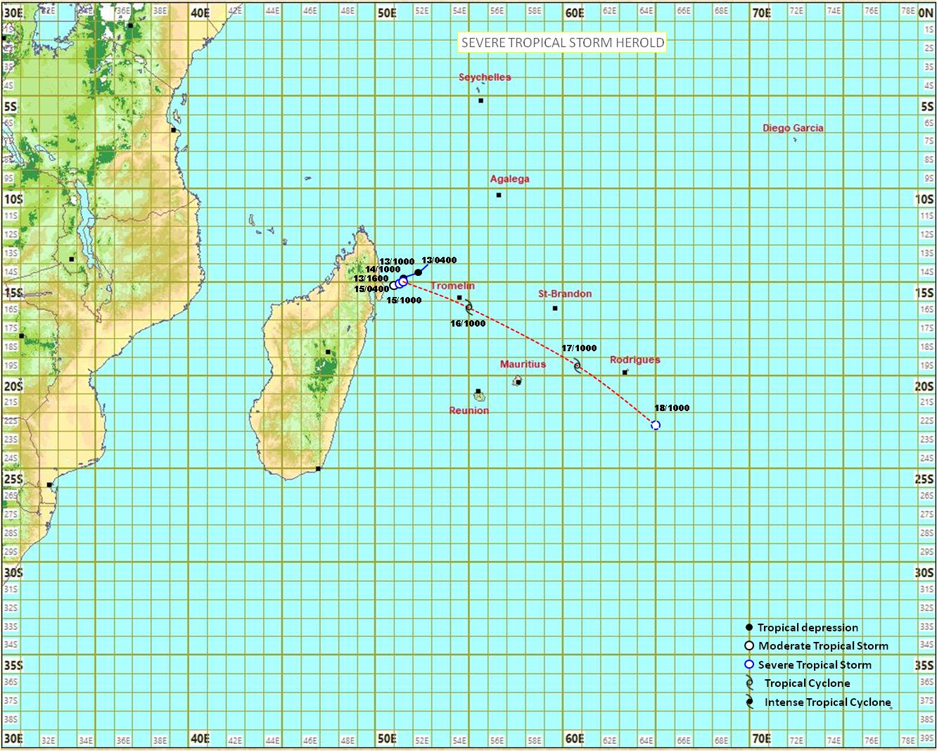 Cyclone Herold: alerte 1 maintenue