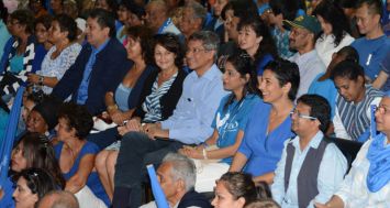 Le leader des bleus a tenu un congrès à l’auditorium Octave Wiehe, à Réduit hier dimanche 22 juin. © Yance Tan Yan