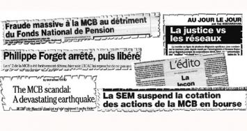 Extraits de plusieurs articles de «l’express» datant de 2003 et qui montrent que ce journal a bien couvert l’affaire MCB/NPF, par des comptes rendus et des éditoriaux, entre autres.