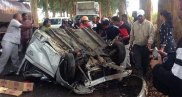 L’état de la voiture témoigne de la violence de l’impact. Un poids lourd est entré en collision avec une voiture ce jeudi 4 septembre à Ville-Bague.