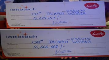 Deux des heureux gagnants du 274e tirage du Loto ont reçu leur chèque ce mercredi 4 février.