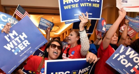 Des soutiens de Hillary Clinton, pendant le caucus du Nevada, à Las Vegas le 20 février 2016.