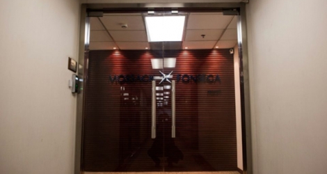 Bureau du cabinet d'avocats panaméen Mossack Fonseca, à Shanghai le 6 avril 2016.