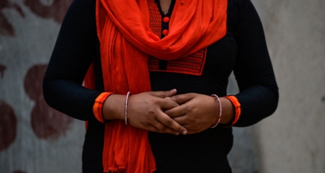Une victime du viol conjugal à New Delhi, le 6 avril 2016.