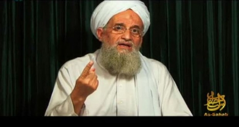 Capture d'écran transmise le 26 octobre 2012 par Site Intelligence Group montrant le leader d'Al-Qaïda Ayman Zawahiri dans une vidéo de propagande du groupe islamiste