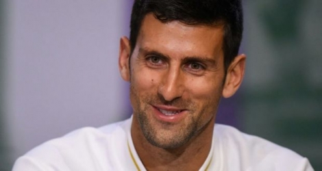 Le Serbe Novak Djokovic en conférence de presse à Wimbledon, le 26 juin 2016