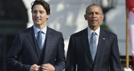 Le Premier ministre canadien Justin Trudeau et le président américain Barack Obama à Washington.