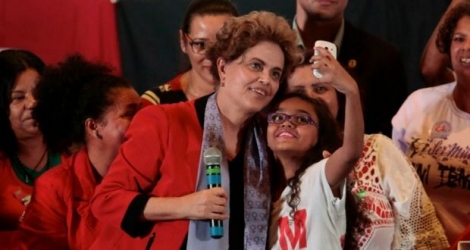 La présidente suspendue du Brésil, Dilma Rousseff, le 8 juillet 2016 à Sao Paulo, au Brésil 
