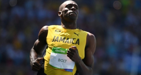 Le Jamaïcain Usain Bolt à l'issue de sa série du 100 m aux JO de Rio, le 13 août 2016.