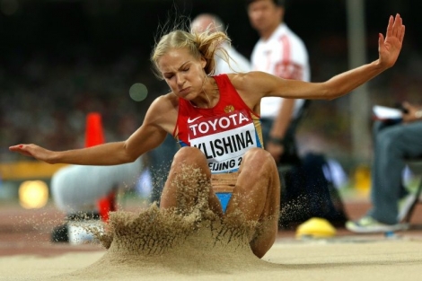 La Russe Darya Klishina, lors des Mondiaux d'athlétisme de pékin, le 28 août 2015.