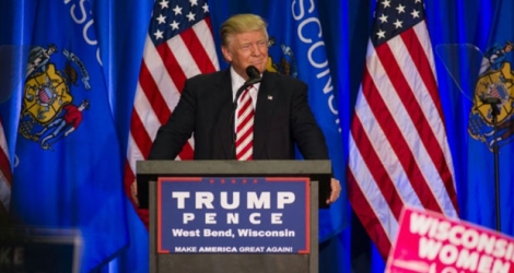 Donald Trump le 16 août 2016 à West Bend, Wisconsin.