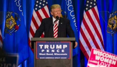 Donald Trump le 16 août 2016 à West Bend, Wisconsin