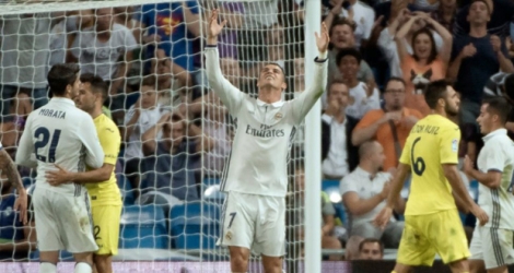 Le Real Madrid et sa star Cristiano Ronaldo ont été freinés par la défense de Villarreal à Bernabeu, le 21 septembre 2016.