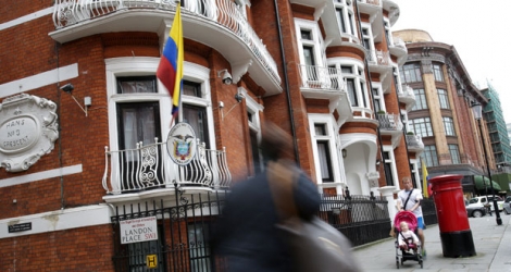L’ambassade équatorienne à Londres, lieux de résidence de Julian Assange depuis quatre ans maintenant.