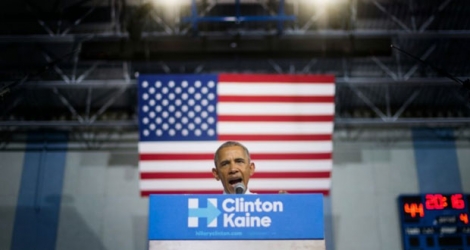 Le président américain Barack Obama lors d'un meeting de soutien à Hillary Clinton à Miami le 20 octobre 2016.