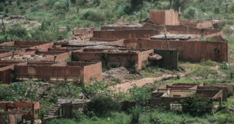 Le village de Bento Rodrigues, détruit après la rupture d'un barrage le 5 novembre 2015, près de la ville de Mariana (Etat de Minas Gerais - sud-est), le 26 octobre 2016.