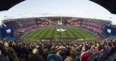 Le stade Vicente Calderon de l'Atletico Madrid, avant un quart de finale retour de Ligue des champions contre le FC Barcelone, le 13 avril 2016.