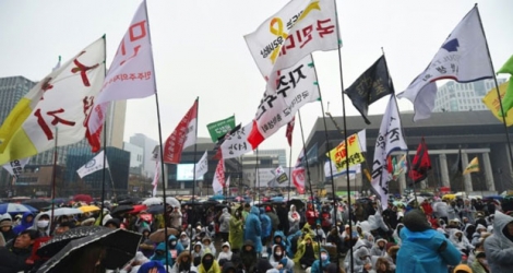 Manifestation le 26 novembre 2016 à Séoul pour réclamer la démission de la présidente Park Geun-Hye.
