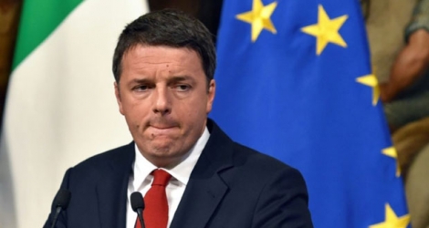 Matteo Renzi lors d'une conférence de presse au Palazzo Chigi à Rome, le 28 novembre 2016.