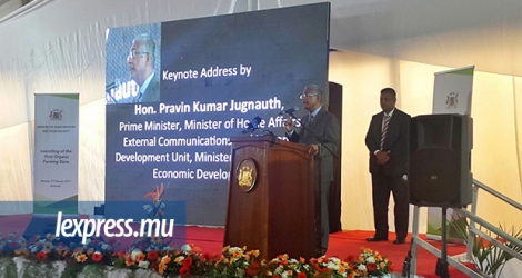 Le Premier ministre Pravind Jugnauth était présent au lancement du Bio Farming Zone de Britannia, ce lundi 27 février. 