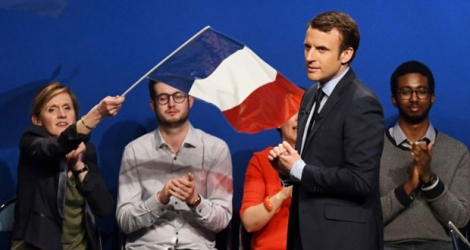 Emmanuel Macron en meeting le 28 février 2017 à Angers.