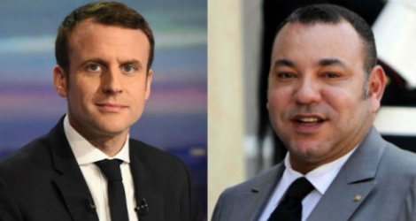 Le président élu français Emmanuel Macron et le roi du Maroc Mohammed VI.