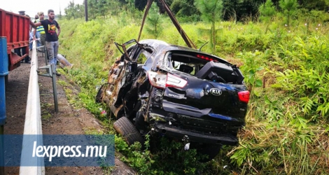L’état de la Kia Sportage témoigne de la violence de l’accident survenu, jeudi 11 mai, à La Vigie.