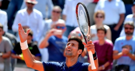 Novak Djokovic remporte le match contre Juan Martin del Potro, le 20 mai 2017 à Rome 