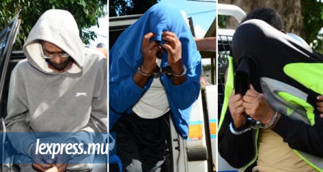 Les trois suspects ont été reconduits en cellule après leur comparution en cour de Moka, lundi 29 mai.