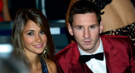 Lionel Messi et sa compagne Antonella Roccuzzo, le 13 janvier 2014 à Zurich