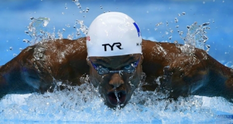 Le nageur français Mehdy Metella lors des demi-finales du 100 m papillon