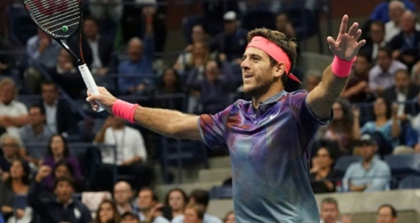 L'Argentin Juan Martin del Potro bat le Suisse Roger Federer en quarts de finale de l'US Open, le 6 septembre 2017 à New York 