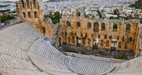 L’Acropole d’Athènes. Ce fameux monument antique en Grèce est classé patrimoine mondial de l’Unesco.