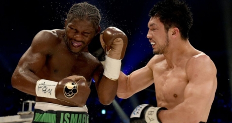 Le boxeur français Hassan N'Dam face au Japonais Ryota Murata, le 20 mai 2017 à Tokyo