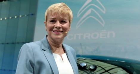 Linda Jackson, présidente de Citroën, a présenté la nouvelle Berline Citroen C4 Cactus à Colombes (Hauts-de-Seine).