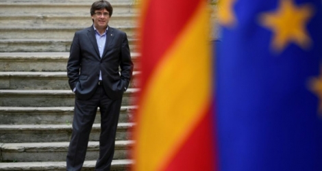 Le président catalan Carles Puigdemont, le 30 septembre 2017 à Gérone