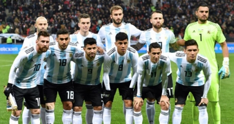 L'équipe d'Argentine avant un match amical contre la Russie, le 11 novembre 2017 à Moscou 