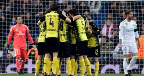 Des joueurs de Dortmund lors de la défaite 3-2 contre le Real à Madrid, le 6 décembre 2017.