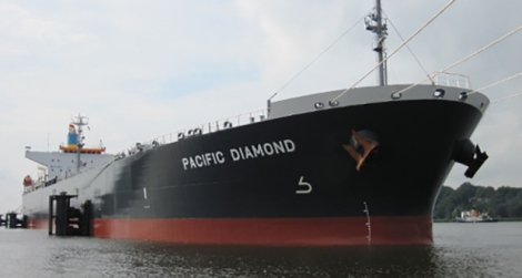 Le Pacific Diamond est bloqué dans le port de Mangalore depuis samedi dernier.