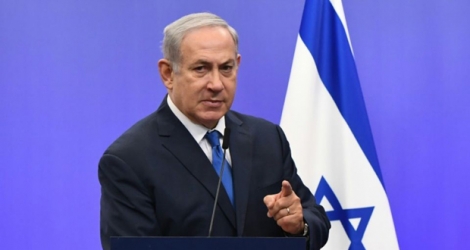 Le Premier ministre israélien Benjamin Netanyahu s'exprime lors d'une conférence de presse à Bruxelles, le 11 décembre 2017 