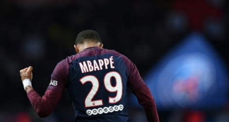 L'attaquant du PSG Kylian Mbappé lors du match contre Lille, le 9 décembre 2017 au Parc des Princes 
