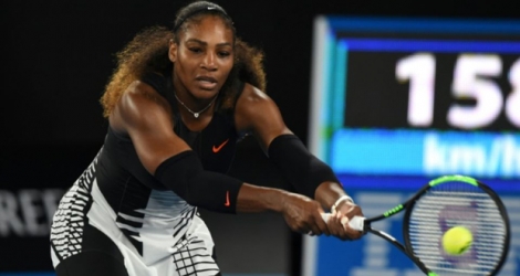 L'Américaine Serena Williams lors de la finale de l'Open d'Australie face à sa soeur Venus, le 28 janvier 2017 à Melbourne 