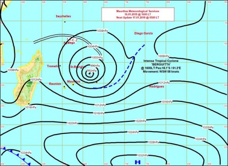Le cyclone Berguitta continue à s’approcher de l’île