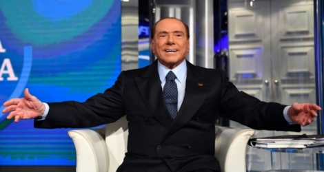 L'ancien Premier ministre italien Silvio Berlusconi lors d'un programme télévisée sur la Rai 1, le 11 janvier 2018 à Rome.