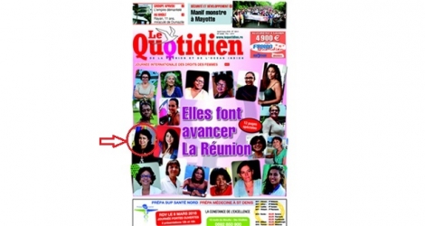 La Une du «Quotidien de La Réunion», montrant une photo d’Ameenah Gurib-Fakim.