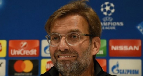 L'entraîneur de Liverpool Jurgen Klopp lors d'une conférence de presse de Ligue des champions le 23 avril 2018.