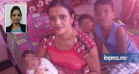 Anita Samy, la mère d’Ashna Bhayraw, (en médaillon) entourée ici de ses trois petits-enfants