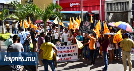 Précédente manifestation des employés des Casinos de Maurice dans les rues de la capitale.