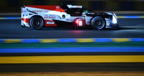 Fernando Alonso au volant de la Toyota TS050 Hybrid, lors des essais qualificatifs de la 86e édition des 24 Heurs du Mans.